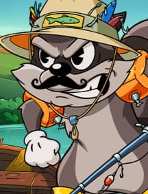 Slot-Charakter aus dem Betninja-Portfolio, Angler-Motiv