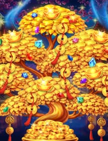 Slot-Motiv mit goldenem Glücksbaum